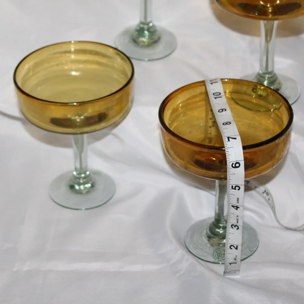 West Elm Amber Stem Glassware. Set of 4